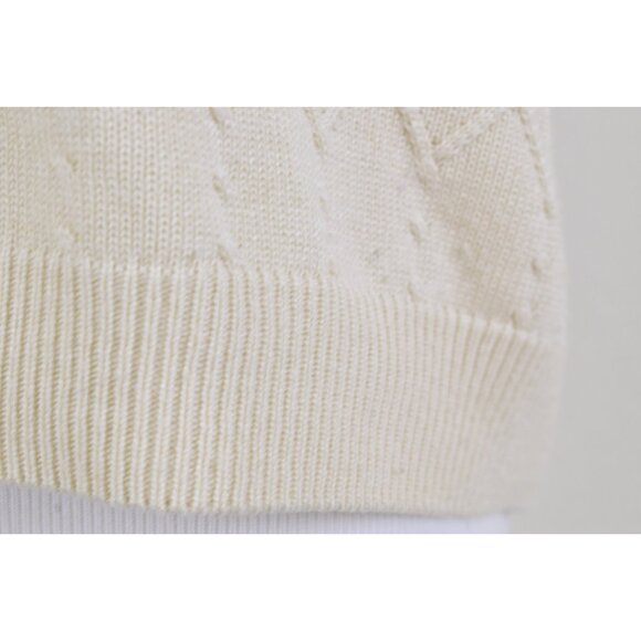 Vintage 80s Beige Knit Pullover Top | size PXL - Picture 8 of 10